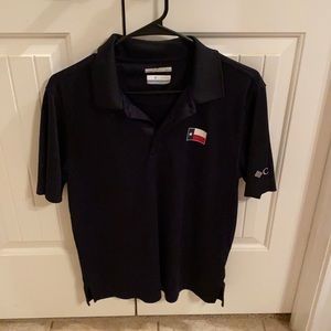 Black Columbia Polo with Texas Flag
